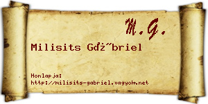 Milisits Gábriel névjegykártya